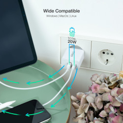 Cargador de Pared TooQ TQWC-2SC04WT/ 1xUSB Tipo-C/ 1xUSB/ 20 | APLIUM