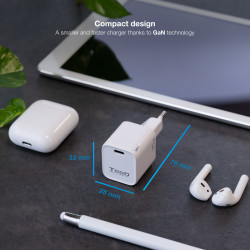 Cargador de Pared GaN TooQ TQWC-GANPD30WT/ 1xUSB Tipo-C/ 30W | APLIUM