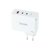TooQ Cargador de Pared GaN 2xUSB-C/PD + USB-A/QC 100W, Blanc | APLIUM