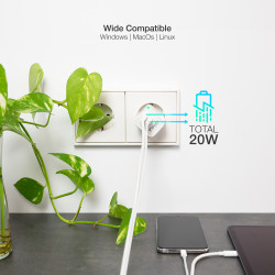 Cargador de Pared TooQ TQWC-QCPD20WT/ 1xUSB-Tipo C/ 1x USB/ | APLIUM