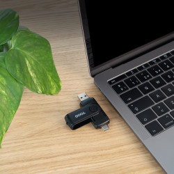 Lector de Tarjetas Externo TooQ TQR-3003B/ USB 2.0 y USB Tip | APLIUM