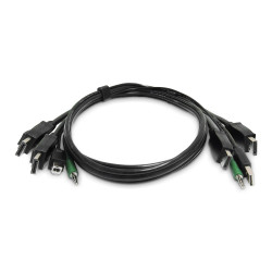 1.8M Dual-dp Kvm Cable - USB 2.0 3.5MM Audio Taa | APLIUM