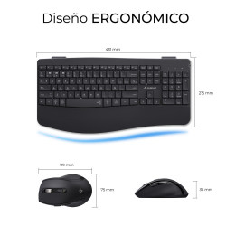 Teclado y Ratón Inalámbrico Subblim Combo Dual Office Prowav | APLIUM