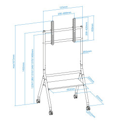 Soporte de Suelo con Ruedas Nivelable TooQ iDREAMS FS20206M- | APLIUM
