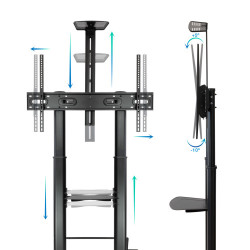 Soporte de Suelo con Ruedas Inclinable/ Nivelable TooQ FS204 | APLIUM
