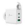 65W Gan Usb-c 3-PORT Traveler Charger Changeable AC Usb-c Ca | APLIUM