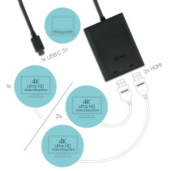 C31DUAL4KHDMI - I-tec Usb-c 4K Dual HDMI Adapter | APLIUM