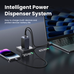 Ugreen Nexode Air 65W sieninis kroviklis, USB + 2x USB-C pil | APLIUM