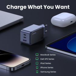 Ugreen Nexode Air 65W sieninis kroviklis, USB + 2x USB-C pil | APLIUM