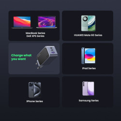 Ugreen Nexode Air 65W sieninis kroviklis, USB + 2x USB-C pil | APLIUM