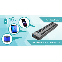 U3CHARGEHUB16 - I-tec USB 3.0 Hub 16 Port 90 W I-tec USB | APLIUM