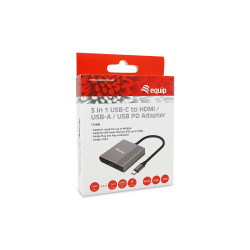 EQUIP 133488 - 3 In 1 Usb-C To Hdmi / Usb-A | APLIUM