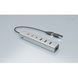 I-tec USB-C/A Charge Hub 7 Port Metal Hub (3X Usb-c 4X USB-A | APLIUM