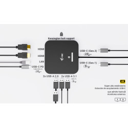 I-tec Usb-c 2X HDMI Dock 100W Pd 100W + I-tec Charger 100W | APLIUM
