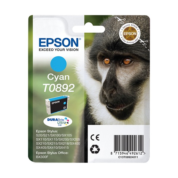 Epson Monkey Cartucho T0892 cian, Cian, 3,5 ml, 1 pieza(s)