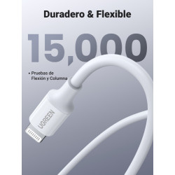 Ugreen 10493 cable de conector Lightning 1 m Blanco | APLIUM