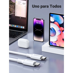 Ugreen 10493 cable de conector Lightning 1 m Blanco | APLIUM