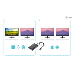 i-tec C31DUAL4K60DP - Usb-c Dual 4K/60HZ (SINGLE 8K/30HZ) | APLIUM