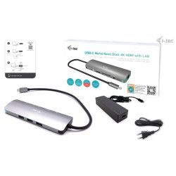 C31NANOLANPD100 - I-tec Nano LAN Dock + P/S 100W Dock 4K | APLIUM