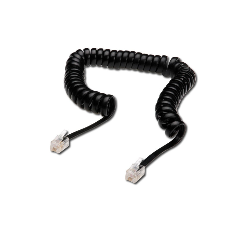 Digitus AK-460101-040-S cable telefónico 4 m Negro, Transpar | APLIUM