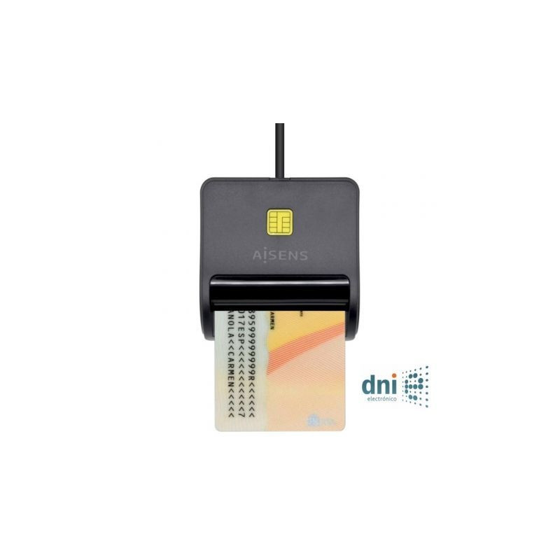 Lector de DNI Aisens ASCR-SN01-BK/ USB 2.0/ Negro | APLIUM