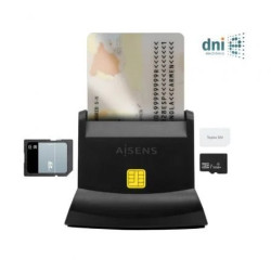Lector de DNI y Tarjetas Aisens ASCR-SN04CSD-BK/ USB Tipo-C/ | APLIUM
