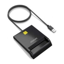 Lector de DNI y Tarjetas Aisens ASCR-SN06-BK/ USB 2.0/ Negro | APLIUM