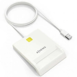 Lector de DNI y Tarjetas Aisens ASCR-SN07-W/ USB 2.0/ Blanco | APLIUM