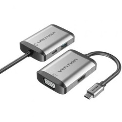 Dockingstation 4IN1 Usb-c To Hd MI/VGA/USB3.0/PD 0.15M Gray | APLIUM