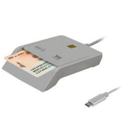 Lector de DNI y Tarjetas Woxter PE26-198/ USB Tipo-C/ Blanco | APLIUM