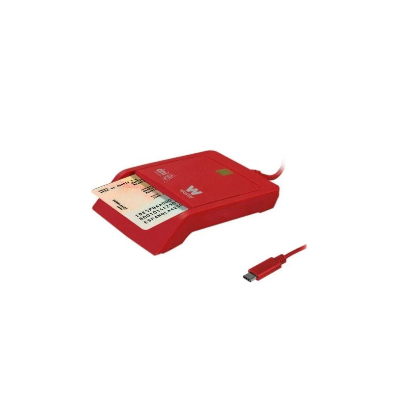 Lector de DNI y Tarjetas Woxter PE26-199/ USB Tipo-C/ Rojo | APLIUM