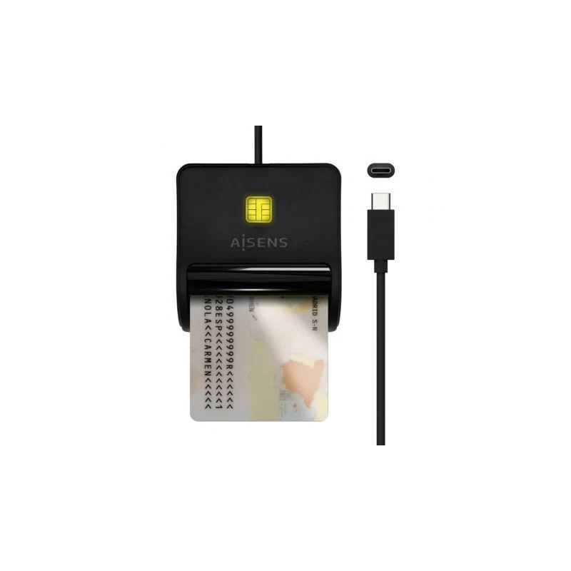 Lector de DNI USB Tipo-C Aisens ASCR-SN03C-BK/ USB Tipo-C/ N | APLIUM
