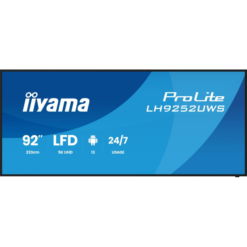 Monitor Iiyama 92" , Uw 5120X2160, 500CD/M, Horiz Y Vert, Si | APLIUM