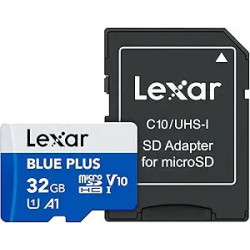 LEXAR 32GB BLUE PLUS MICROSDHC UHS-I WITH SD ADAPTER, UP TO | APLIUM