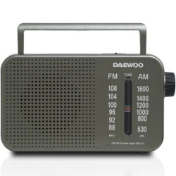 Radio Portátil Daewoo DW1121/con Cable/ a Pilas/ Gris | APLIUM