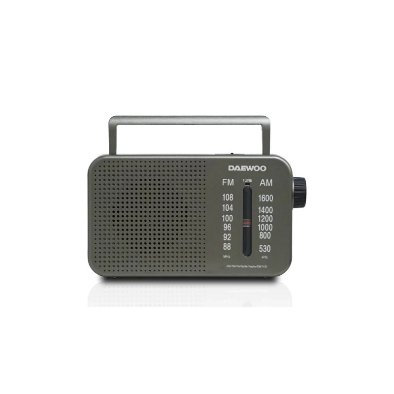 Radio Portátil Daewoo DW1121/con Cable/ a Pilas/ Gris | APLIUM