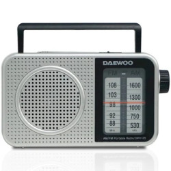 Radio Portátil Daewoo DW1125/ a Pilas/ Gris Metalizado | APLIUM