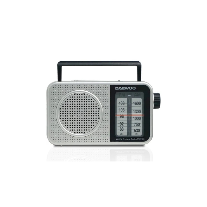 Radio Portátil Daewoo DW1125/ a Pilas/ Gris Metalizado | APLIUM