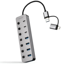 Hub USB + USB Tipo-C Nanocable 10.16.4510/ 4xUSB/ 3xUSB Tipo | APLIUM