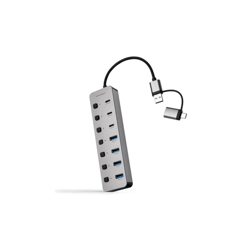 Hub USB + USB Tipo-C Nanocable 10.16.4510/ 4xUSB/ 3xUSB Tipo | APLIUM