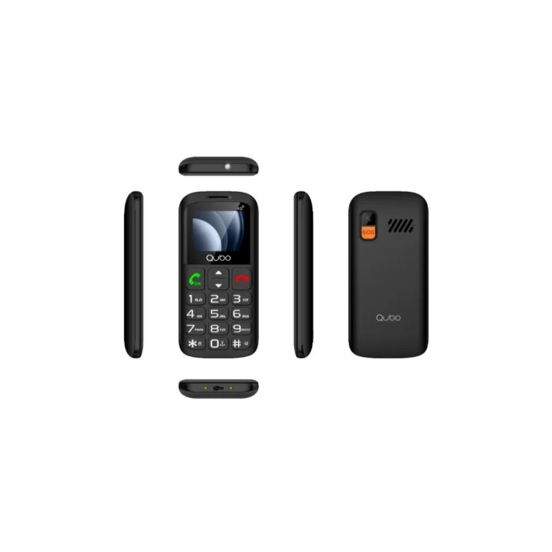 Teléfono Móvil Qubo P-186BKC 4G para Personas Mayores/ Negro | APLIUM