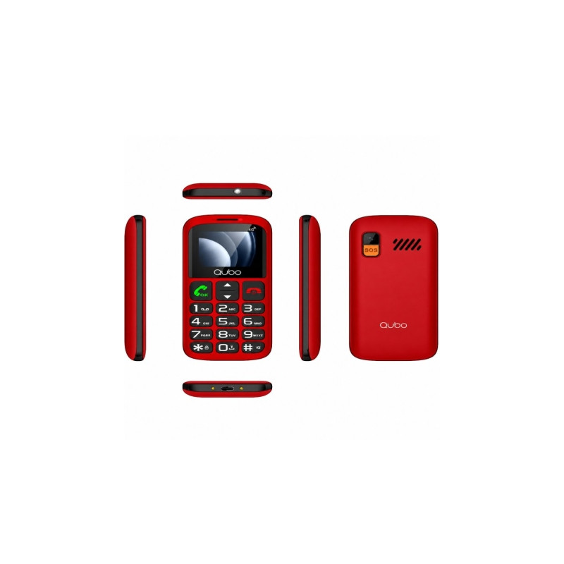 Teléfono Móvil Qubo P-186RD 4G para Personas Mayores/ Rojo | APLIUM
