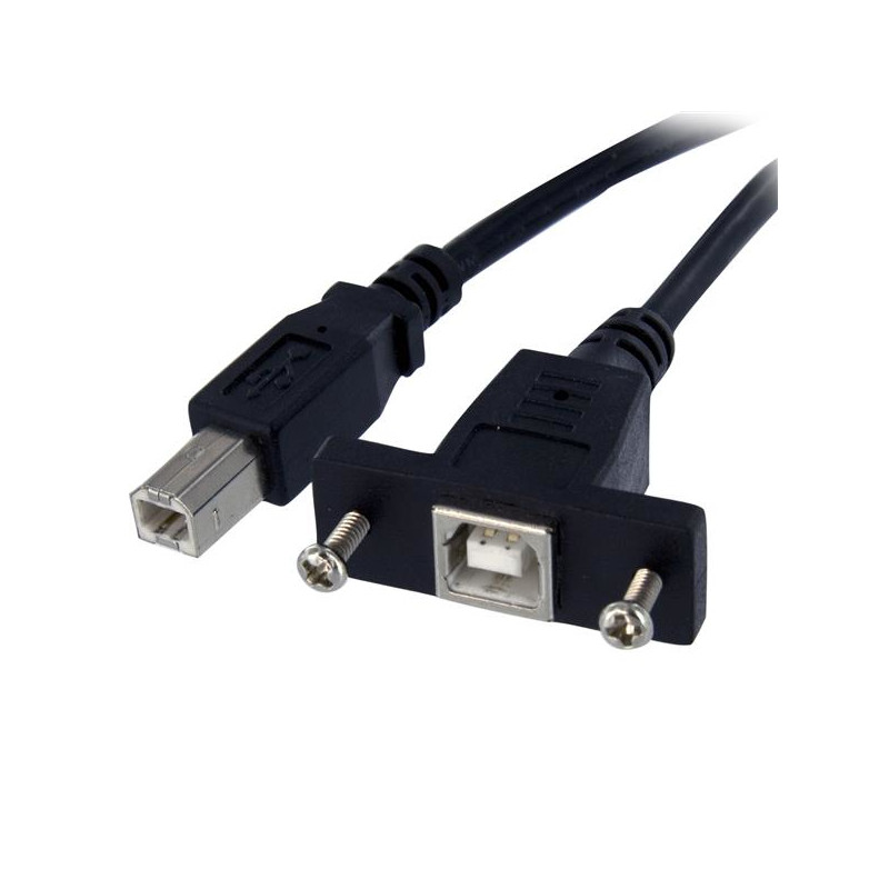 3 ft Panel Mount USB Cable B to B - F/M