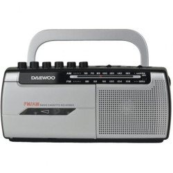 Radio Cassete Daewoo DW1107/ con Cable/ a Pilas/ Negra y Pla | APLIUM