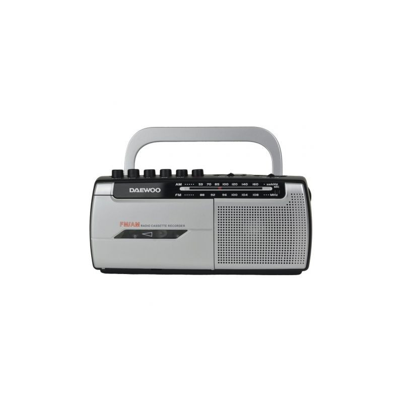 Radio Cassete Daewoo DW1107/ con Cable/ a Pilas/ Negra y Pla | APLIUM