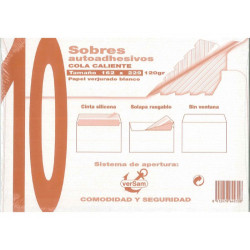 Paquetes De 10 Sobres Blanco Verjurado 162X229 120 Grs. Sam | APLIUM