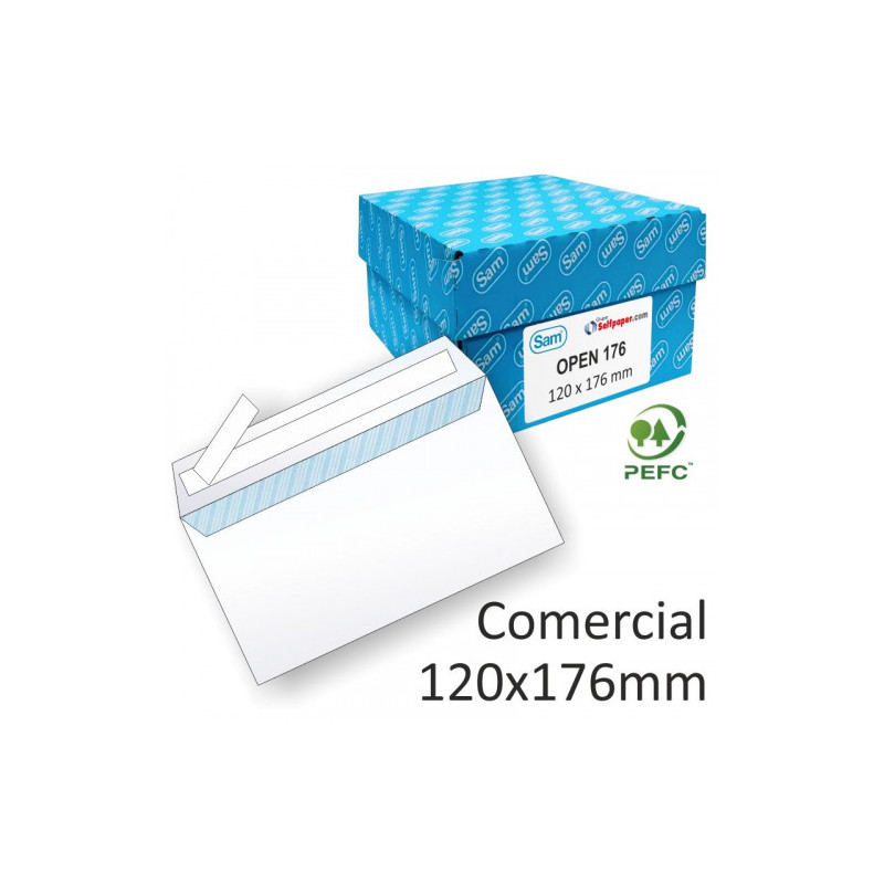 Caja 500 Sobres Comercial Opensam (120X176) Autoadhesivo Con | APLIUM