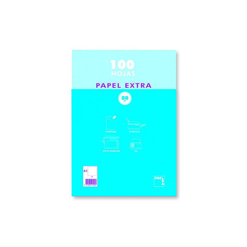 Paquete Papel Extra Blanco Satinado 100 Hojas 80 Grs. A-5 (1 | APLIUM