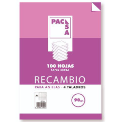 Recambio 90 Grs . 4 Taladros Folio (215X310MM.) 100 Hojas Cu | APLIUM