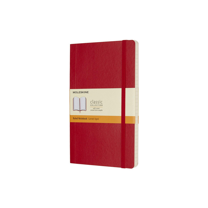Libreta Clasica Tapa Blanda Rojo Escarlata L (13X21CM) Rayad | APLIUM